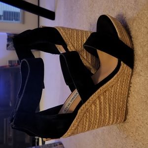 Black Espadrille Wedges (size: 6) from Steve Madden